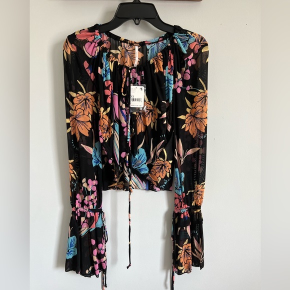 FREE PEOPLE WOMEN’S OF PARADISE TOP BLACK COMBO-SIZE X-SMALL - Picture 14 of 16